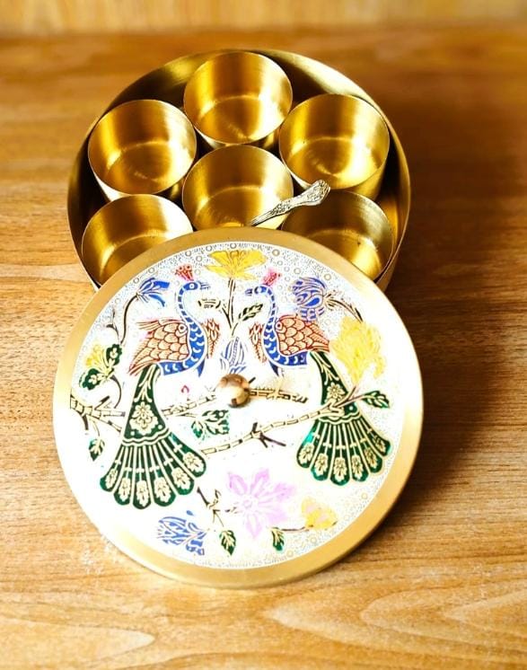 Pure Brass Indian Masala Box/Spice Container