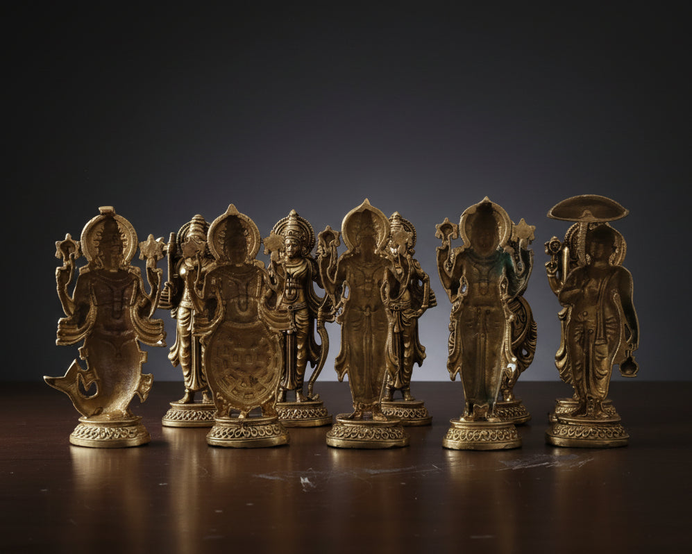 Dashavatar Brass Idol Set – Handcrafted Pure Brass - Premium Brass with superfine details