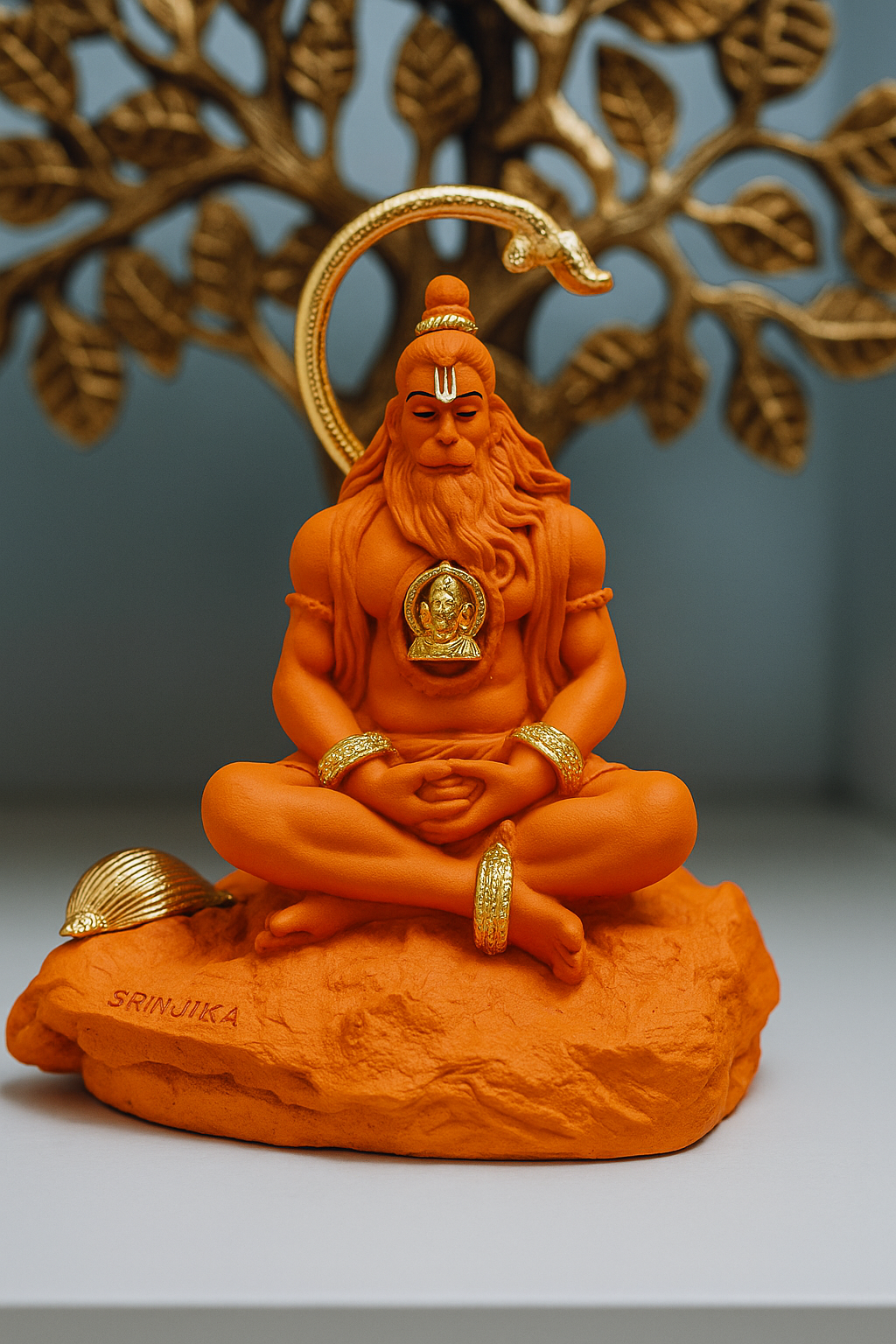 Meditating Hanuman Idol – Polyresin Decorative Statue