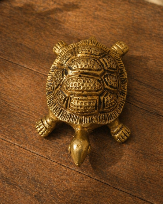 Brass Vastu & Feng Shui Tortoise with Lo Shu Grid | Kurma Yantra | Wealth, Stability & Protection