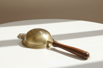 Brass Tea Strainer with Bowl | Crafted with Love