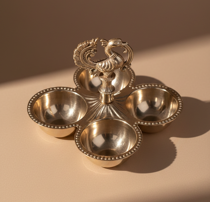 Beauiful Brass Kankavati Haldi Kumkum Holder - Handcrafted with love