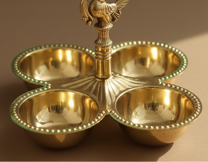 Beauiful Brass Kankavati Haldi Kumkum Holder - Handcrafted with love