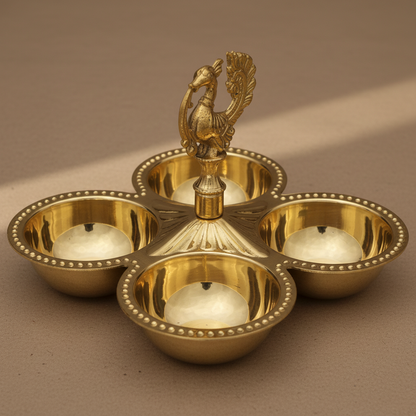 Beauiful Brass Kankavati Haldi Kumkum Holder - Handcrafted with love