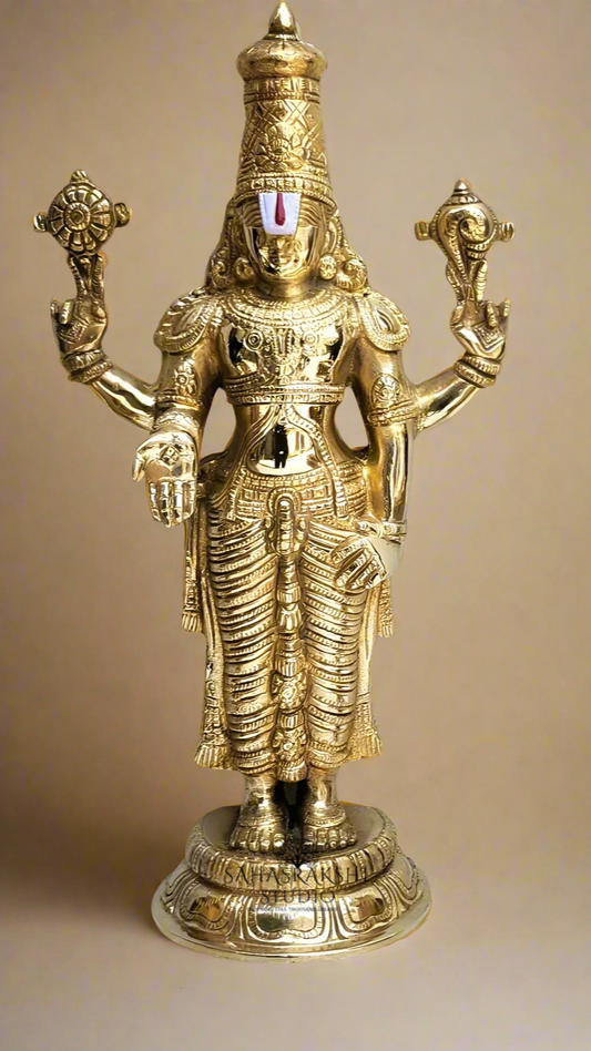 Govinda | Perumal | Sri Venkateswara - Brass Idol ( Gold Finish |  Black Finish)