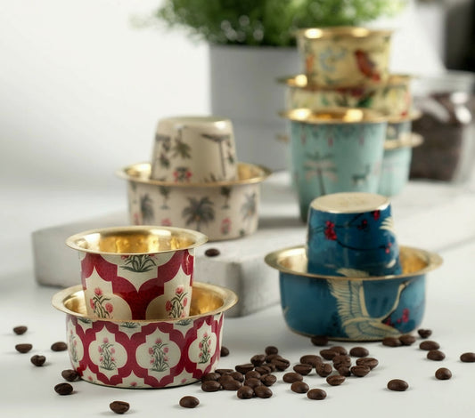 Indian Coffee Tumbler set / Dabara Set/ pure Brass