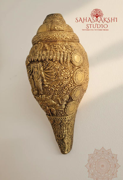 ViratRoop / Vishwaroop Sri Maha Vishnu Shankh - Pure Brass
