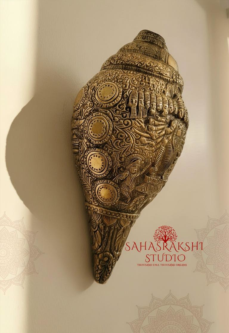 ViratRoop / Vishwaroop Sri Maha Vishnu Shankh - Pure Brass