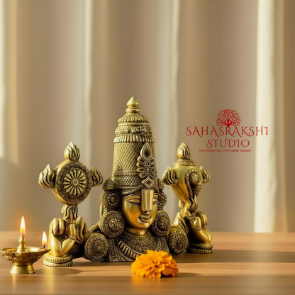 Sri Venkateswara | Perumal | Govinda | Tirupati Balaji - Brass bust idol