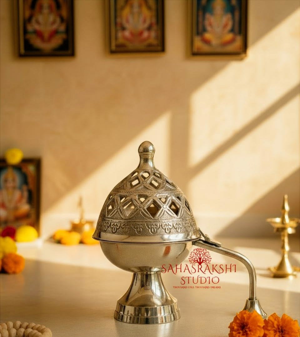 Handcrafted pure Brass DhoopDani | Incense Burner | Loban