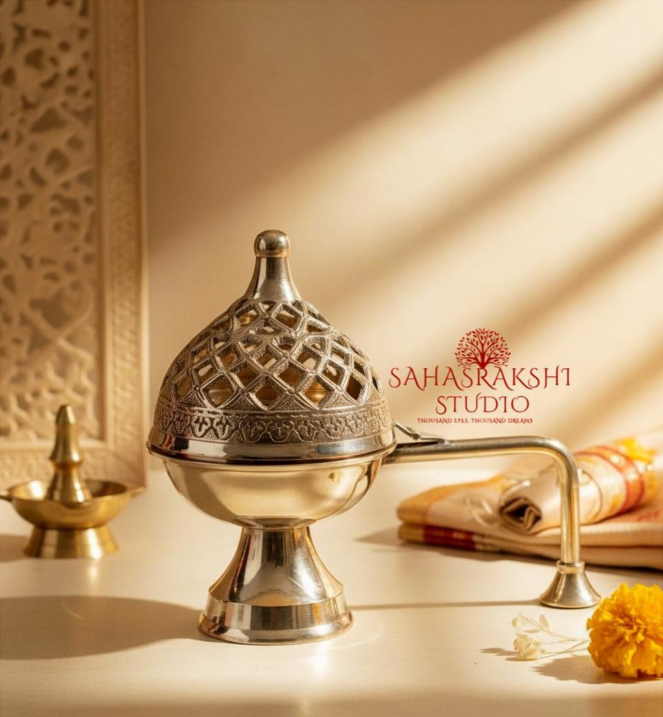 Handcrafted pure Brass DhoopDani | Incense Burner | Loban
