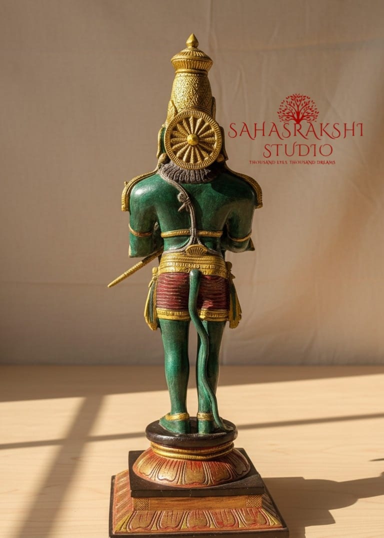 Dharmapālā - The Guardians of Dharma - Hanumanji & Garudaji - Pure Brass in traditional colors