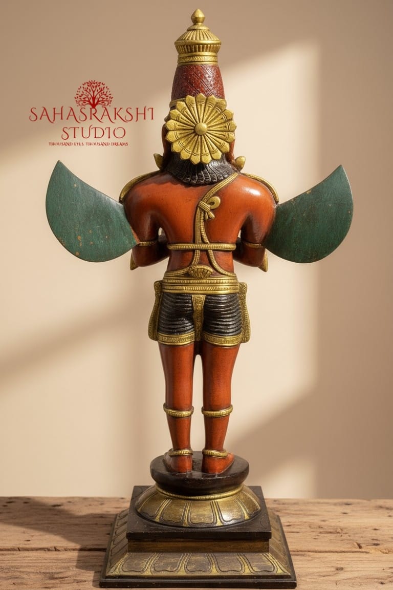Dharmapālā - The Guardians of Dharma - Hanumanji & Garudaji - Pure Brass in traditional colors