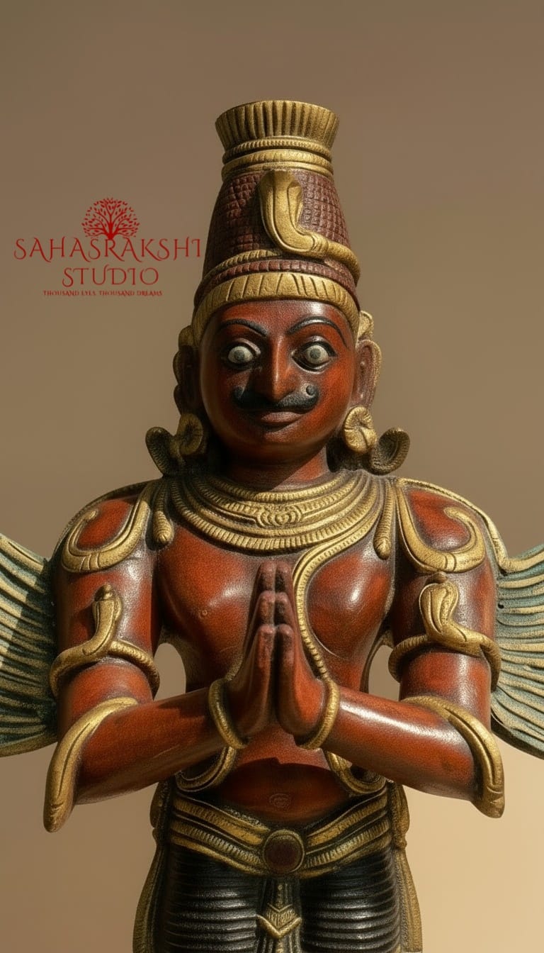 Dharmapālā - The Guardians of Dharma - Hanumanji & Garudaji - Pure Brass in traditional colors