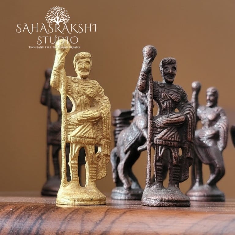 Luxury Grand Roman Edition Brass Chess Set- Handcrafted with pride