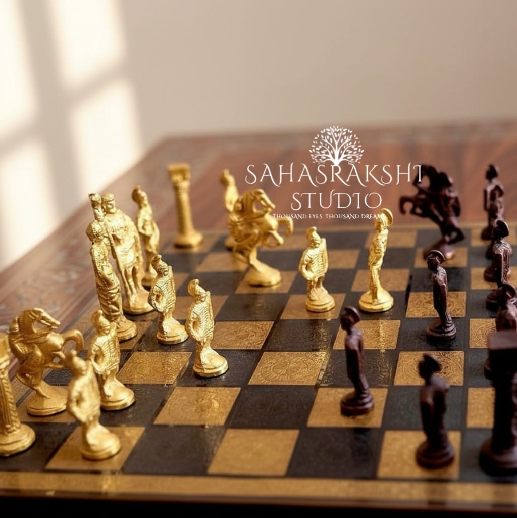 Luxury Grand Roman Edition Brass Chess Set- Handcrafted with pride