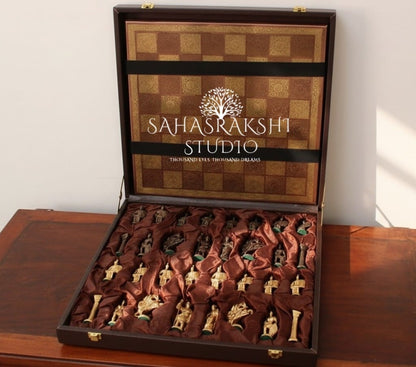 Luxury Grand Roman Edition Brass Chess Set- Handcrafted with pride