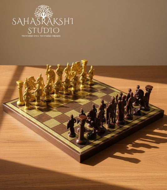 Luxury Grand Roman Edition Brass Chess Set- Handcrafted with pride