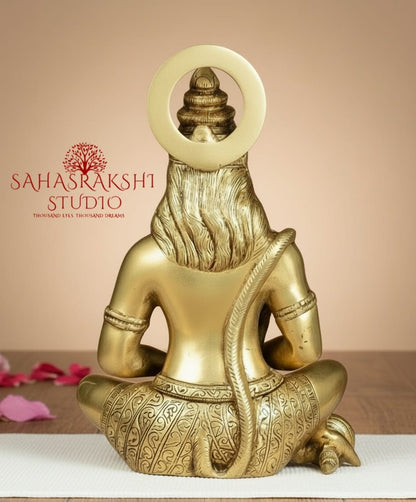 Yogachara  Hanuman | Dhyana Anjaneya | Lord Hanuman in meditation - handcrafted with devotion