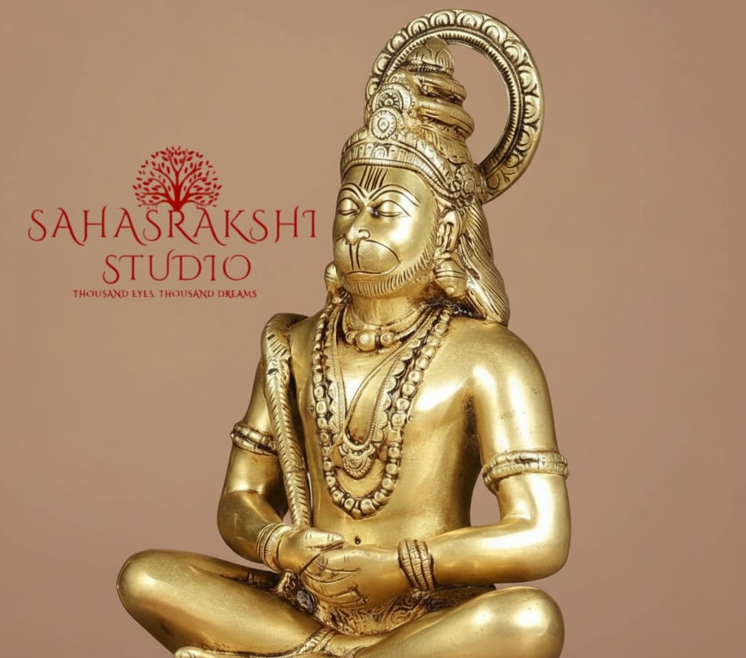 Yogachara  Hanuman | Dhyana Anjaneya | Lord Hanuman in meditation - handcrafted with devotion