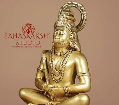 Yogachara  Hanuman | Dhyana Anjaneya | Lord Hanuman in meditation - handcrafted with devotion