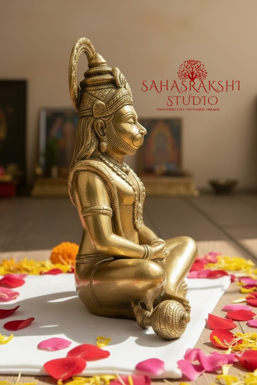 Yogachara  Hanuman | Dhyana Anjaneya | Lord Hanuman in meditation - handcrafted with devotion