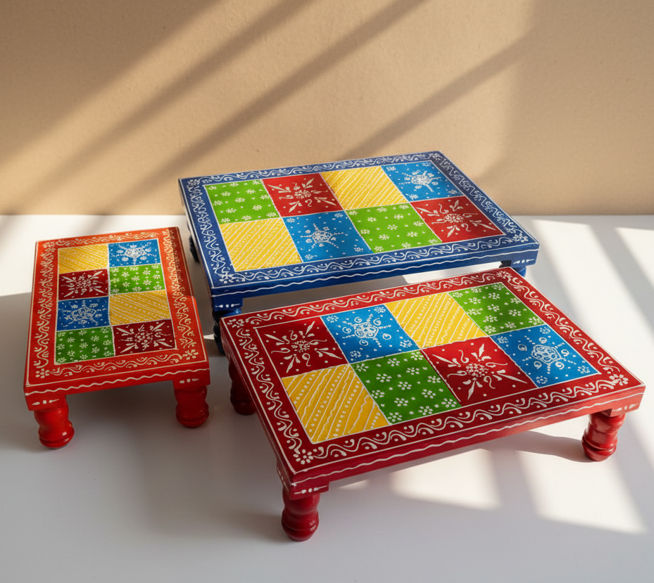 Rectangular Painted Choki (Set of 3)
