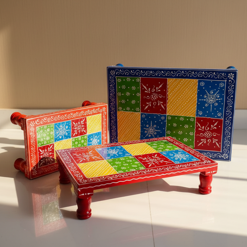 Rectangular Painted Choki (Set of 3)