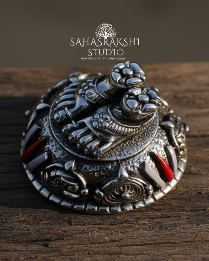 Balaji Charan|Vishnu Paadam - Handcrafted in silver finish (Premium Polyresin)
