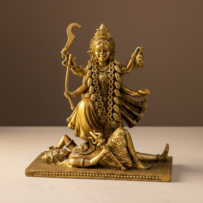 Premium Brass Small Kali Maa Idol | Handcrafted with Bhakti & Devotion