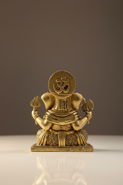 Premium handcrafted lightweight brass Ganesha idol for pooja and gifting