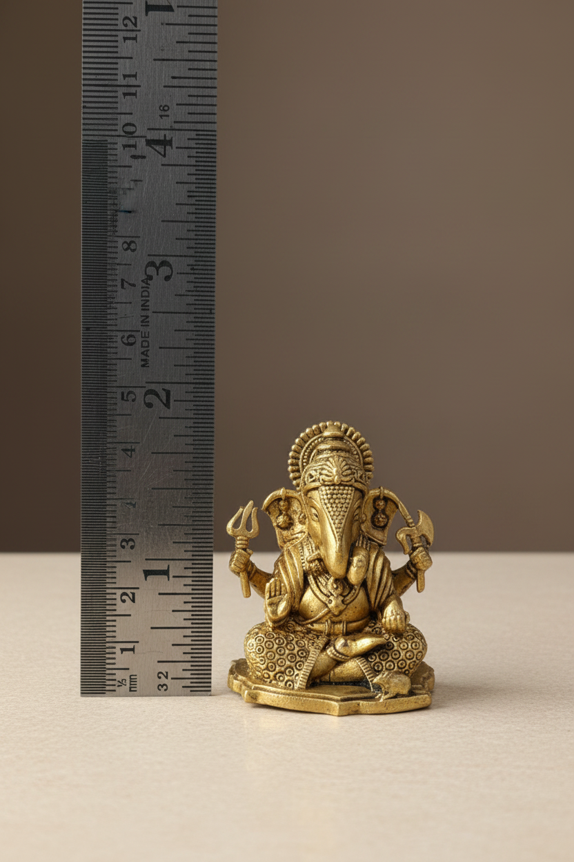 Premium handcrafted lightweight brass Ganesha idol for pooja and gifting