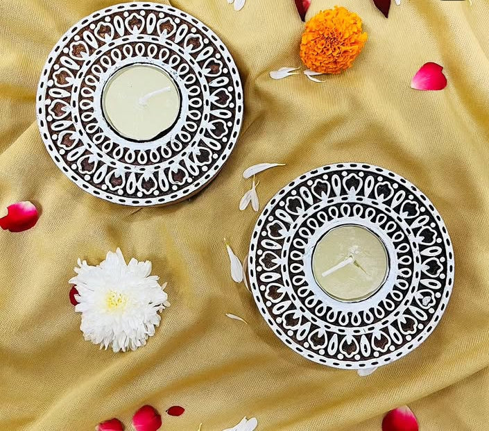 Wooden Tealight Candle Holders - Solid Wood