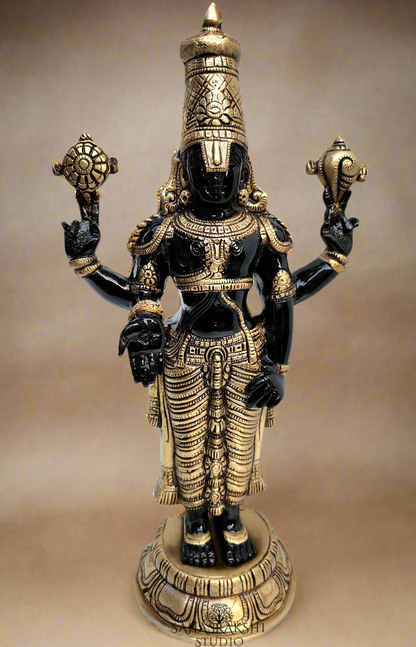 Govinda | Perumal | Sri Venkateswara - Brass Idol ( Gold Finish |  Black Finish)