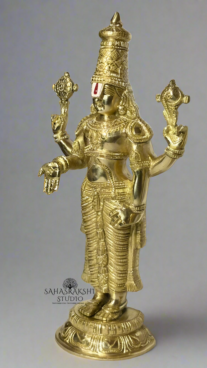 Govinda | Perumal | Sri Venkateswara - Brass Idol ( Gold Finish |  Black Finish)