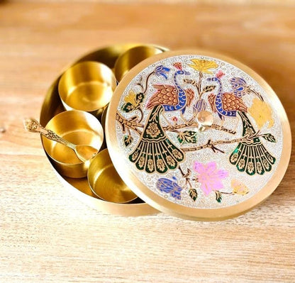 Pure Brass Indian Masala Box/Spice Container