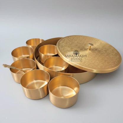 Pure Brass Indian Masala Box/Spice Container