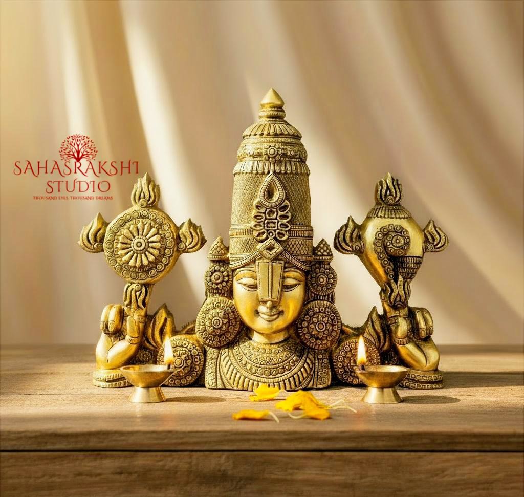 Sri Venkateswara | Perumal | Govinda | Tirupati Balaji - Brass bust idol