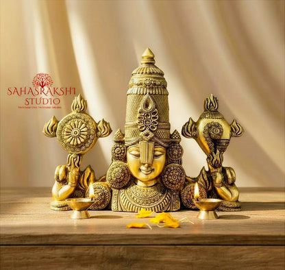 Sri Venkateswara | Perumal | Govinda | Tirupati Balaji - Brass bust idol