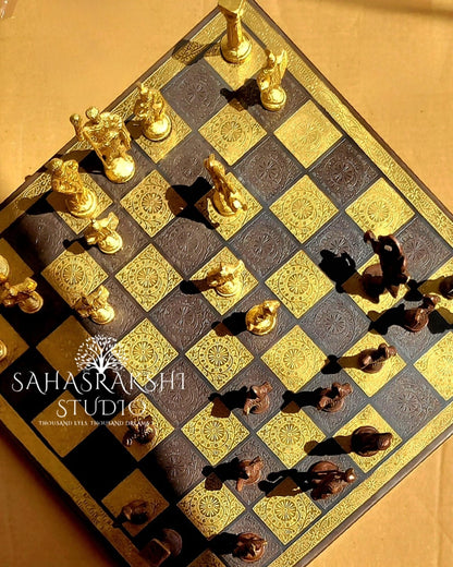 Luxury Grand Roman Edition Brass Chess Set- Handcrafted with pride