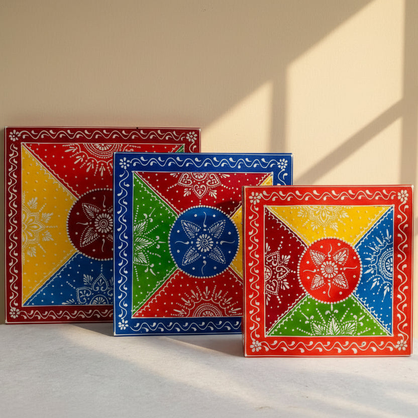 Rectangular Painted Choki (Set of 3)