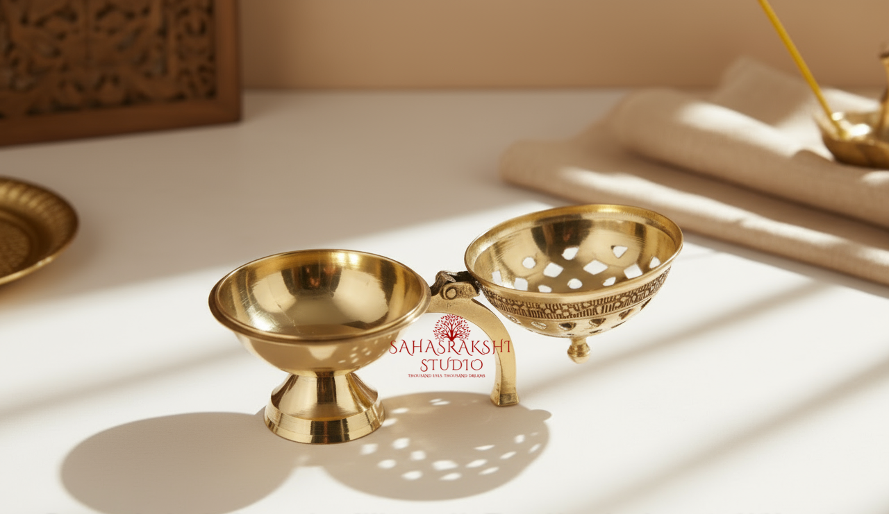 Handcrafted pure Brass DhoopDani | Incense Burner | Loban