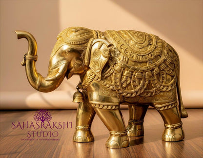 Large Royal Maharaja Elephants - Pure Brass Premium