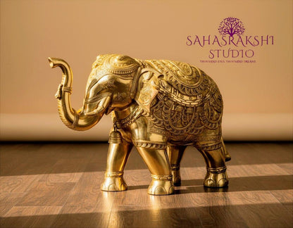 Large Royal Maharaja Elephants - Pure Brass Premium