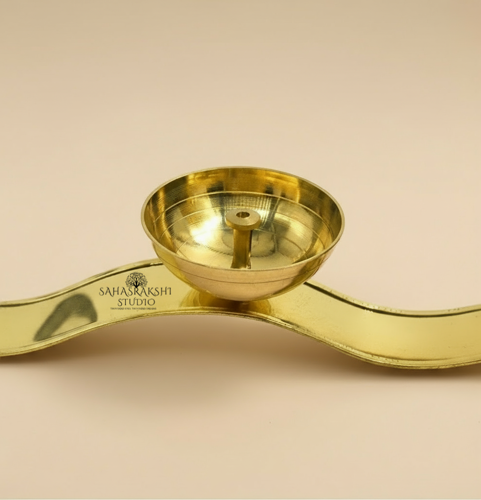 OM Brass Oil Lamp Diya Set | ૐ Diya  (2  pieces)