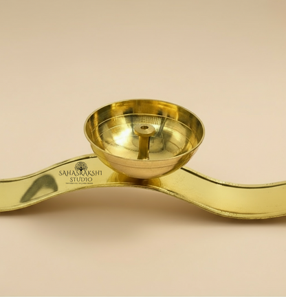 OM Brass Oil Lamp Diya Set | ૐ Diya  (2  pieces)