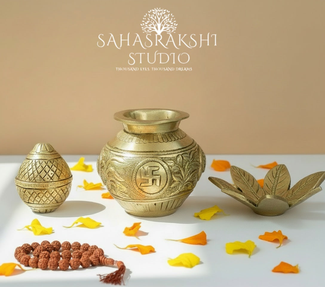 Divine Mangal Kalash - Handcrafted in pure brass