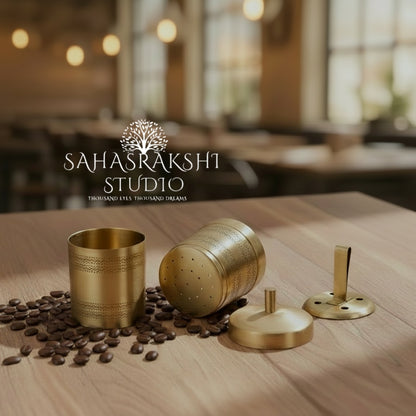 Traditional south indian brass coffee filter - handcrafted in kumbakonam style