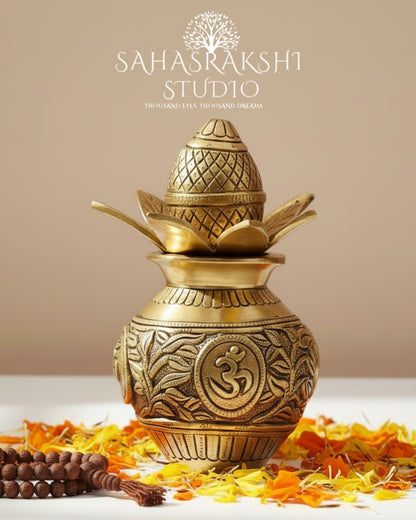 Divine Mangal Kalash - Handcrafted in pure brass