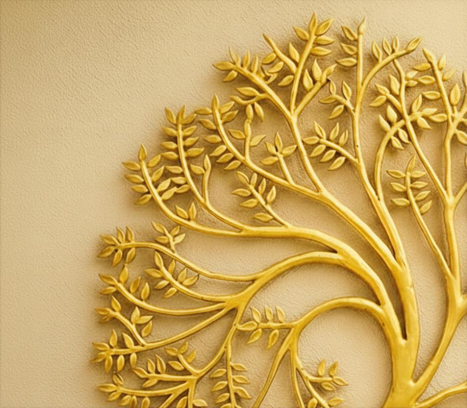 Grand 40-Inch Premium Brass Kalpavruksha with Cow & Calf – Sacred Abundance Wall Art